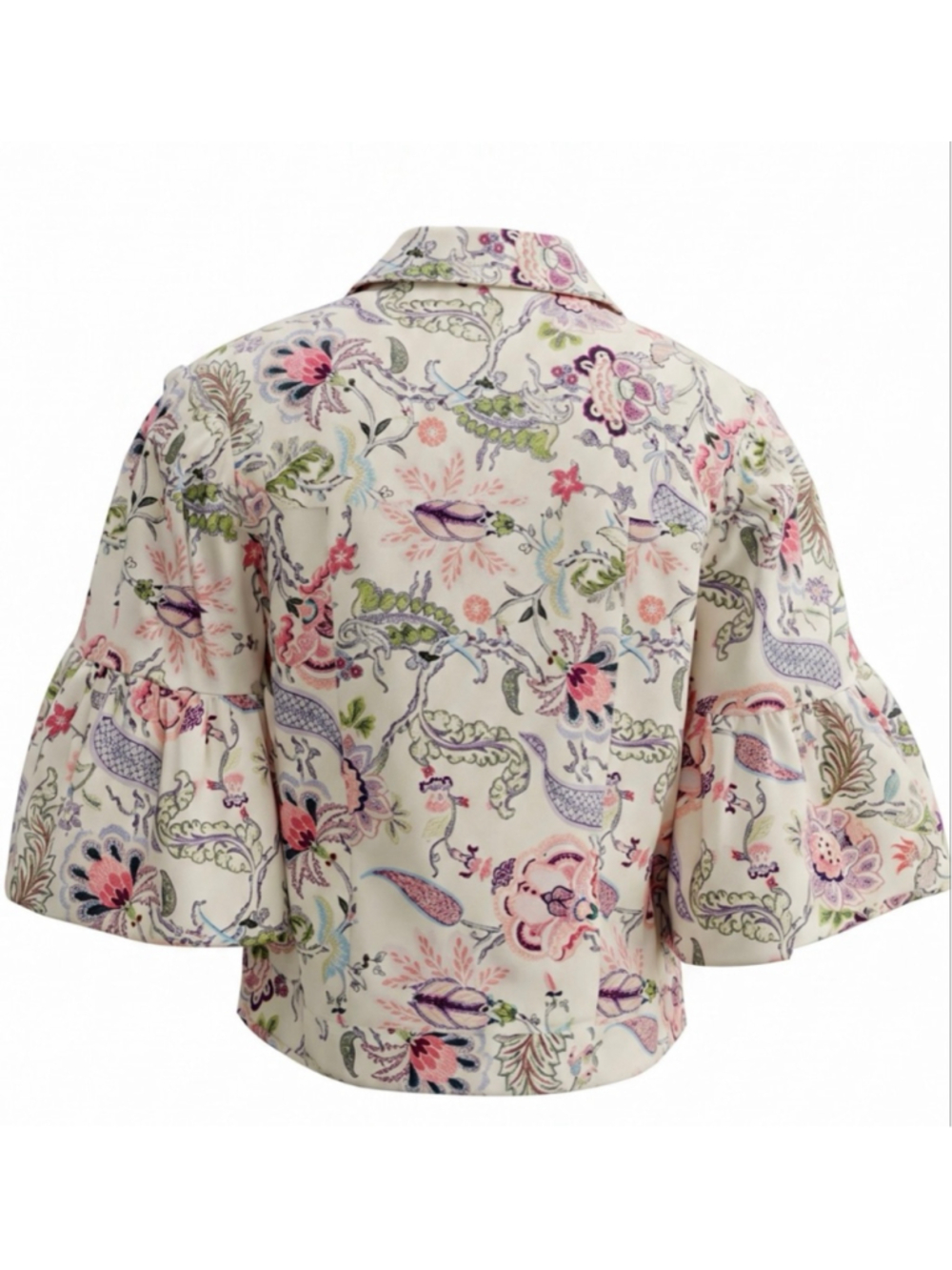 Cinq à Sept Hellen Floral Jacket Denim Jacket, Celeste Multi, Gently Worn - Picture 5 of 10